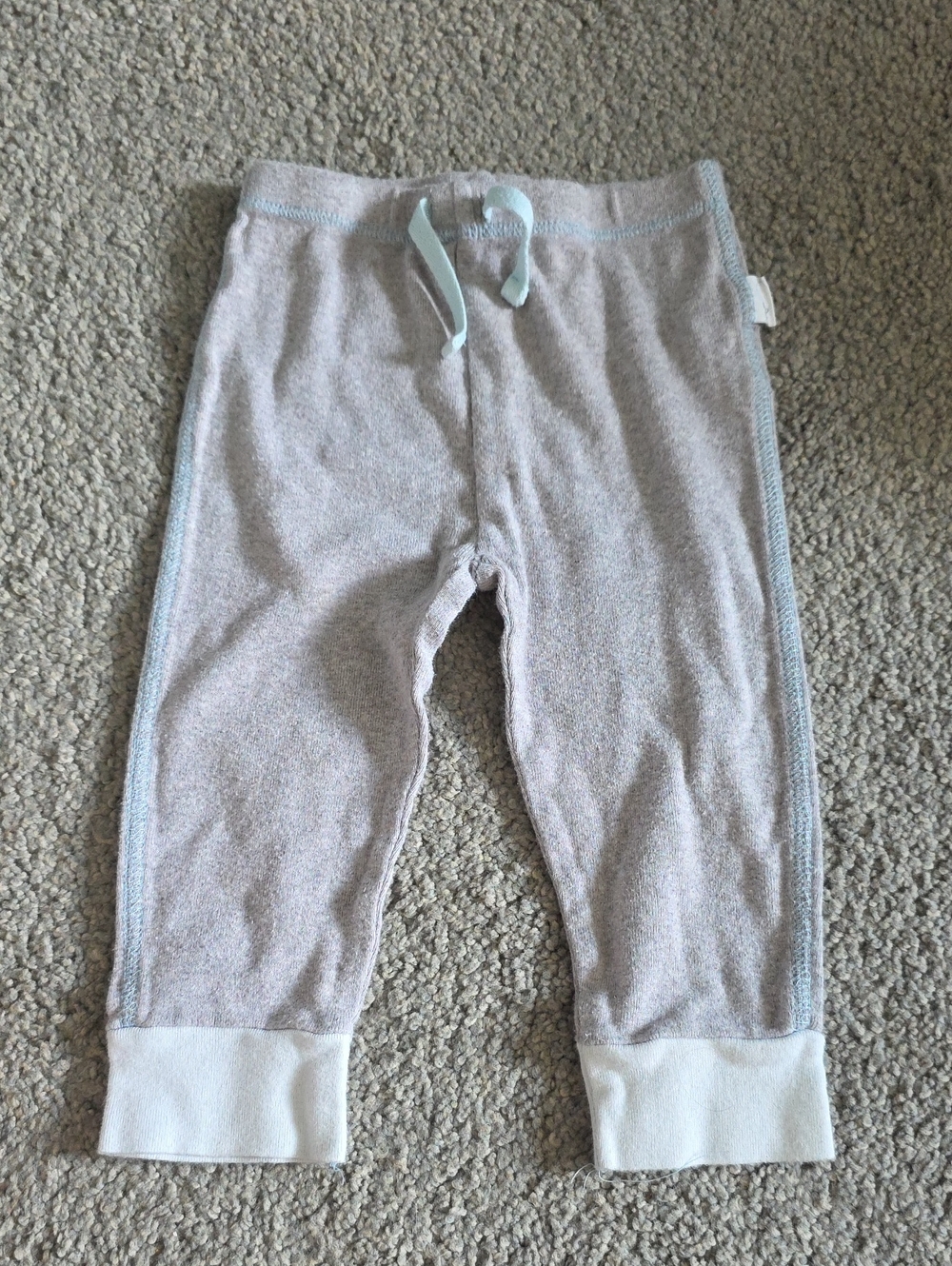 Baby Cozy Gray Joggers with White Cuffs